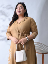 Sandstone Grace Embroidered Rayon Dress