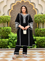 Zehra Black Aari Embroidered Kurta Set