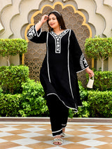 Zehra Black Aari Embroidered Kurta Set