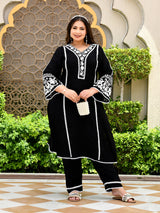Zehra Black Aari Embroidered Kurta Set