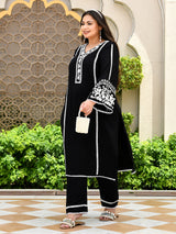 Zehra Black Aari Embroidered Kurta Set
