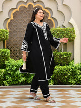 Zehra Black Aari Embroidered Kurta Set