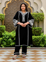 Zehra Black Aari Embroidered Kurta Set