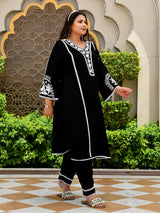 Zehra Black Aari Embroidered Kurta Set