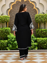 Zehra Black Aari Embroidered Kurta Set
