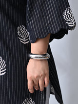 Classic Black Cotton Kurta with HandBlock Minimal Print
