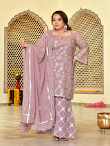 Daisy Lavender Festive Sharara Set with Dupatta