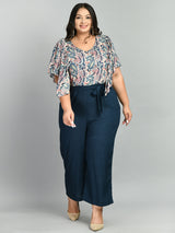Plus Size Teal Treasure Floral Jumpsuit
