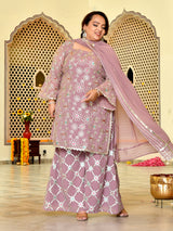 Daisy Lavender Festive Sharara Set with Dupatta