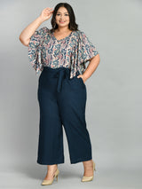 Plus Size Teal Treasure Floral Jumpsuit
