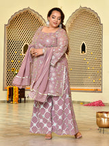 Daisy Lavender Festive Sharara Set with Dupatta