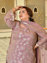 Daisy Lavender Festive Sharara Set with Dupatta