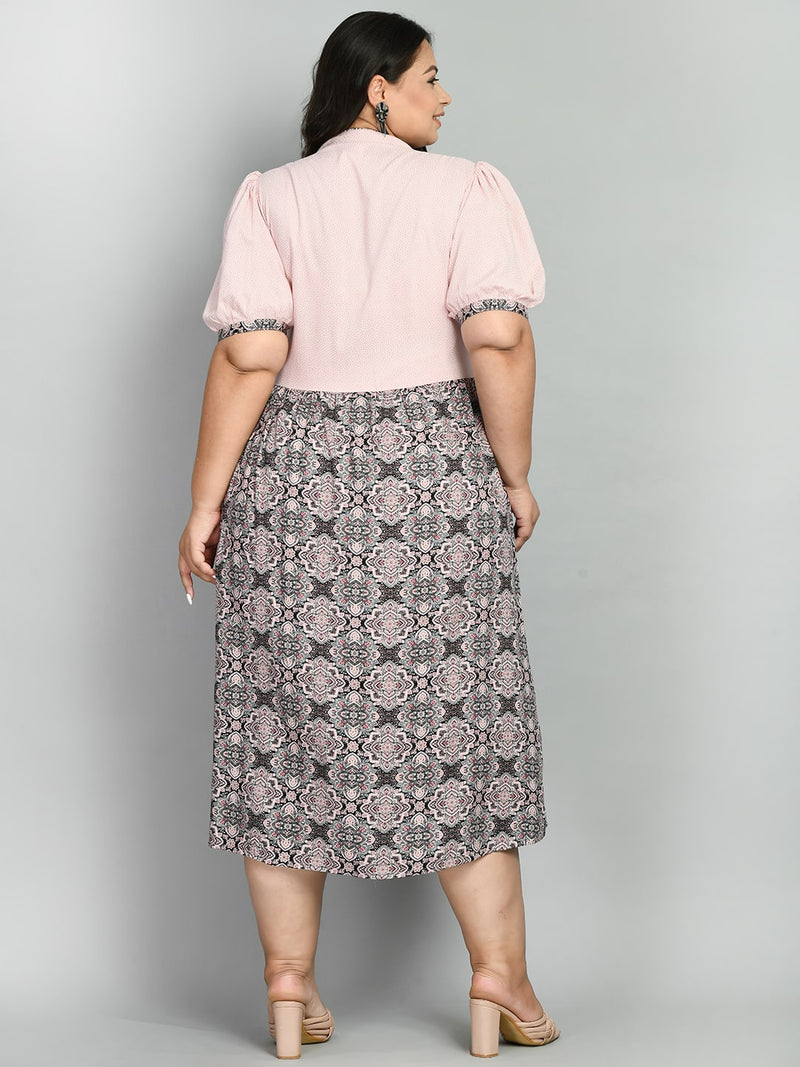 Plus Size Calm Pink Rayon Dress