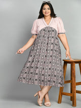 Plus Size Calm Pink Rayon Dress