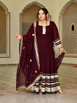 Royal Coffee Grace Anarkali with Dupatta