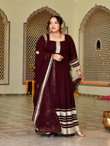 Royal Coffee Grace Anarkali with Dupatta