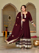 Royal Coffee Grace Anarkali with Dupatta