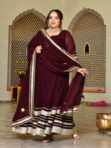 Royal Coffee Grace Anarkali with Dupatta