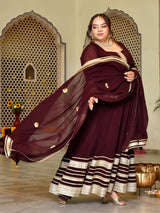 Royal Coffee Grace Anarkali with Dupatta