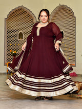 Royal Coffee Grace Anarkali with Dupatta