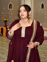 Royal Coffee Grace Anarkali with Dupatta
