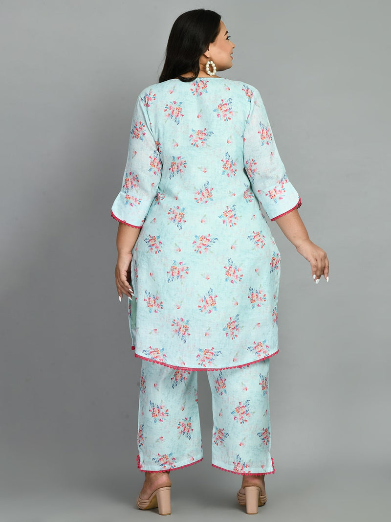 Breezy Floral Sky Blue Co-ord Set