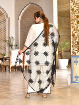 Celeste Ivory Pakistani Mul Chanderi Suit Set with Dupatta