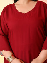 Plus Size  Scarlet Flared Midi Dress with Bell Sleeves