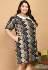 Plus Size Bandhani Printed Ethnic Dress