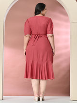 Plus Size Pink Rayon Wrap Dress