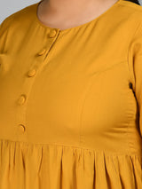 Plus Size Mustard Midi Dress