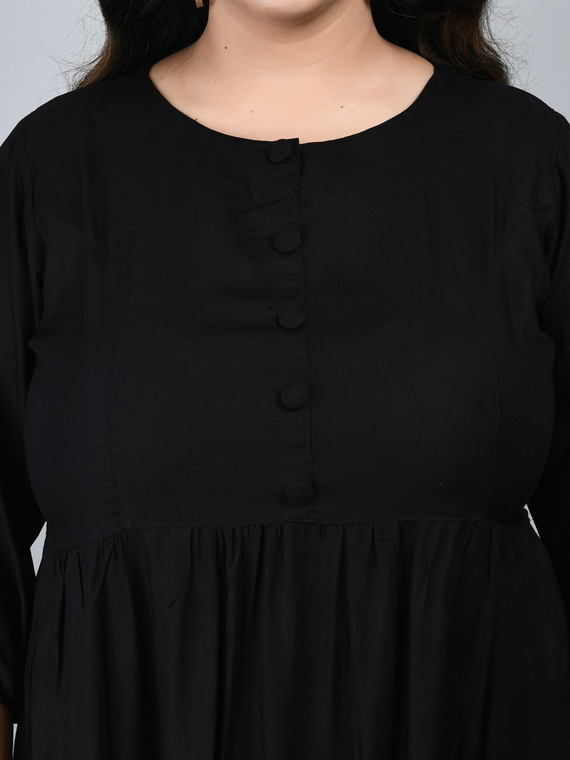 Plus Size Black Midi Dress