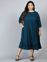 Plus Size Plus Size Teal Midi Dress
