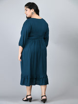 Plus Size Teal Midi Dress