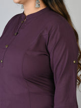 Plus Size Plus Size Solid Purple Kurta