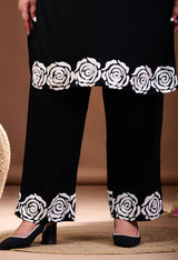 Plus Size Black Aari Embroidered Co-ord Set