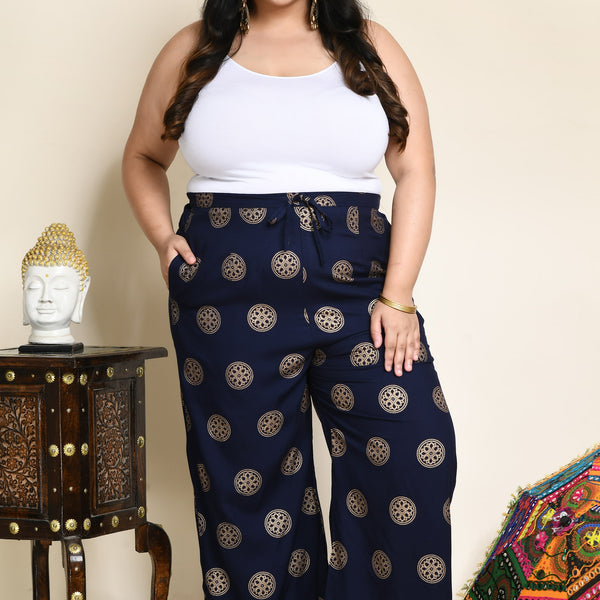 Women's High Waist Wide Leg Pants Plus Size Smocked Lounge Trousers with  Pockets Floral Printed Linen Loose Ankle Length Pant - Walmart.com
