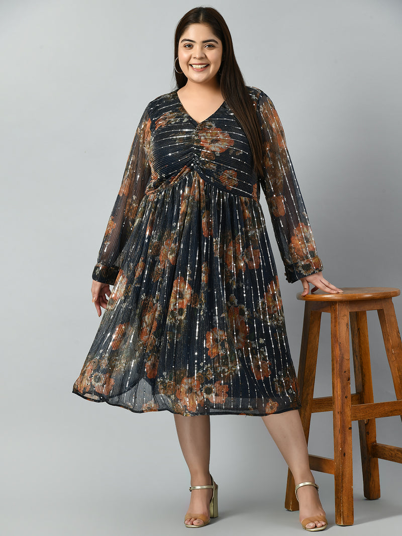 Plus Size Plus Size Navy Sequin Party Dress DESINOOR.COM Plus Size Plus Size Navy Sequin Party Dress DESINOOR.COM