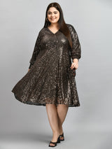 Plus Size Black Sequin Dress