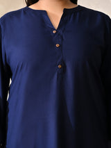 Celeste Navy Luxe Everyday Rayon Kurta