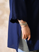 Celeste Navy Luxe Everyday Rayon Kurta
