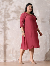 Ruby Essence Pintuck Crepe Dress