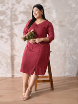 Ruby Essence Pintuck Crepe Dress