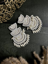 Tiana Semi White Beaded Earrings