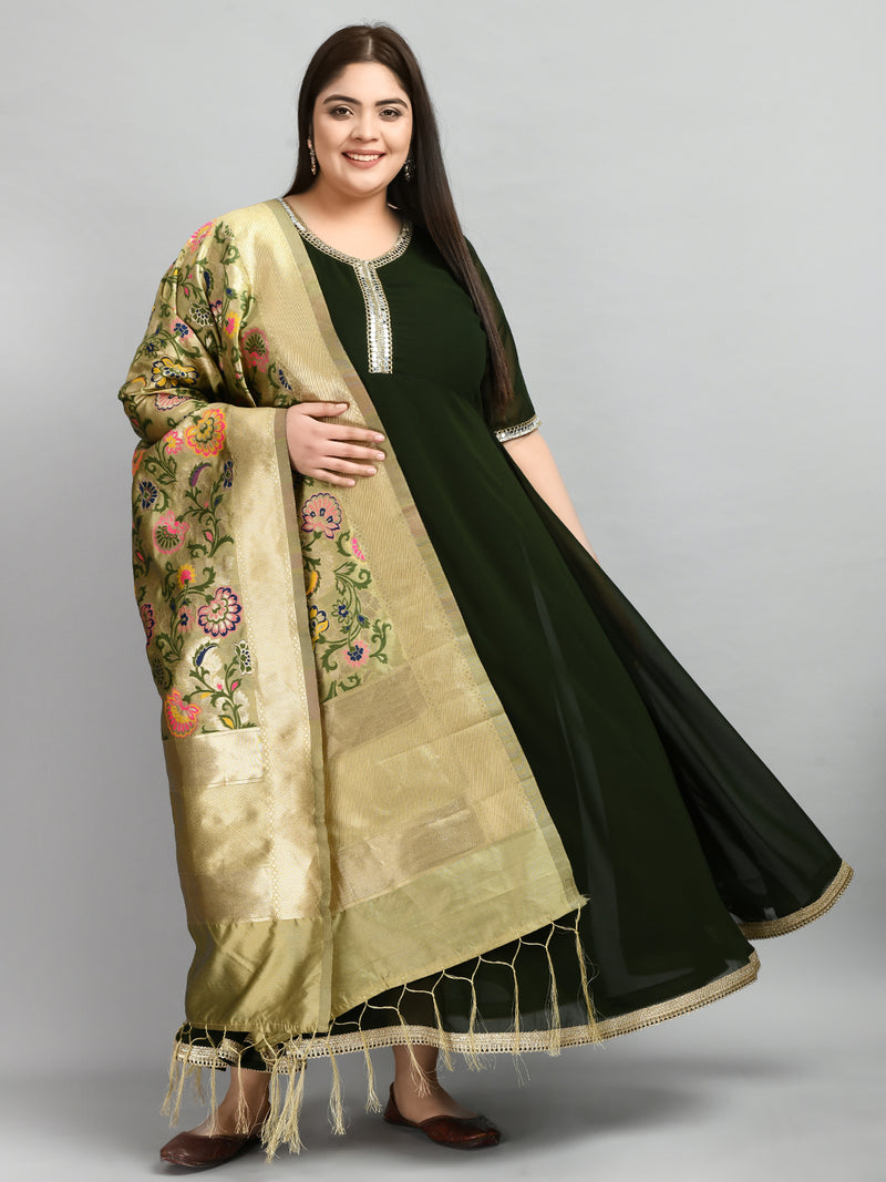 Artistic Mirror Anarkali Kurta with Dupatta