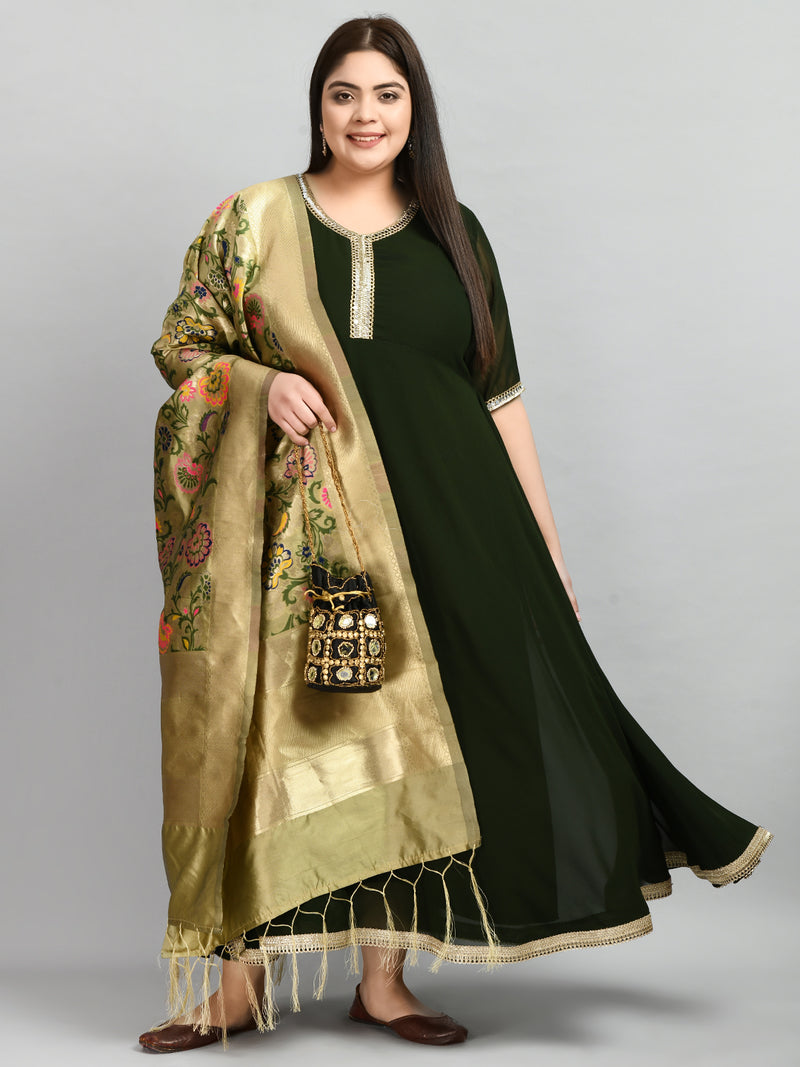 Artistic Mirror Anarkali Kurta with Dupatta