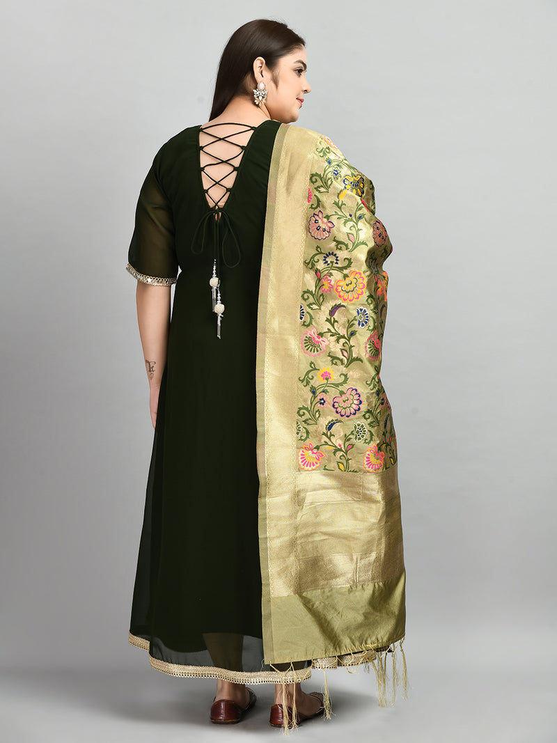Artistic Mirror Anarkali Kurta with Dupatta