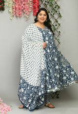 Elegant Angrakha Kurta with Pants and Dupatta