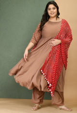 Flattering Anarkali with Pants and Dupatta