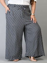 Plus Size Polka Dot Grey Palazzo